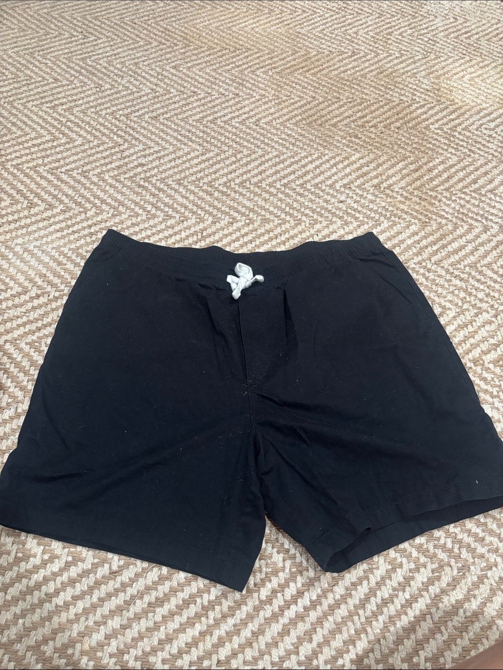 Goodfellow & Co Black Elastic Waist Athletic Shorts with White Drawstring